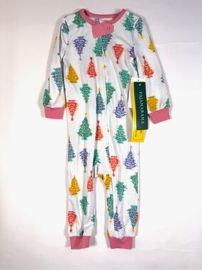 NWT PAJAMARAMA Baby Unisex Christmas Tree Colorful Holiday Sleeper Pajamas 12M